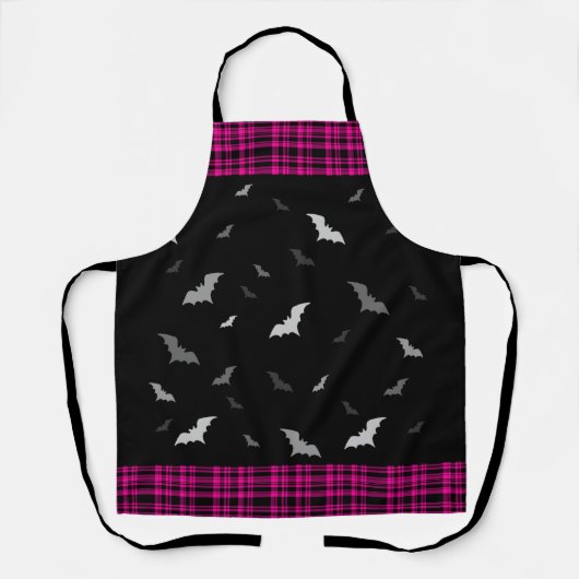 Tablier Chauve-souris gothique Vampire Plaid Apron noir et (Recto)