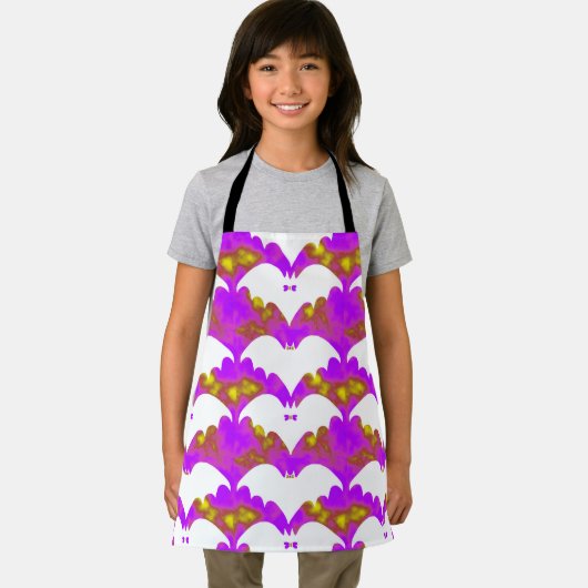 Tablier Chauves-Bats Blanches Et Vaches Rose Jaune (Insitu)