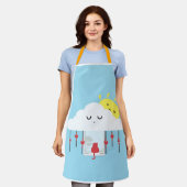 Tablier Cheerful Cat & Sunny Cloud Apron (Porté)