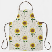 Tablier Cheerful Sunflower Pattern Apron | Original Hand-D (Recto)