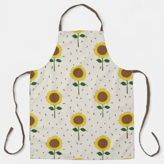 Tablier Cheerful Sunflower Pattern Apron | Original Hand-D