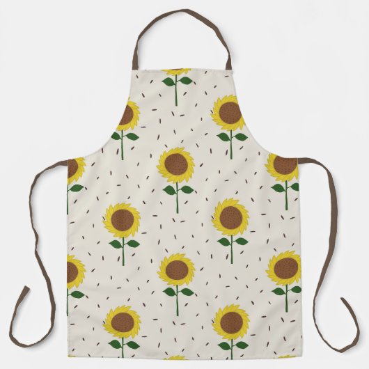 Tablier Cheerful Sunflower Pattern Apron | Original Hand-D (Recto)