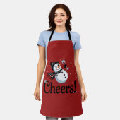 Tablier Cheers Vin Noël Snowman Noël Boire hiver (Porté)