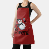 Tablier Cheers Vin Noël Snowman Noël Boire hiver (Insitu)
