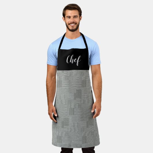 Tablier Chef à motif pied-de-poule (Porté)
