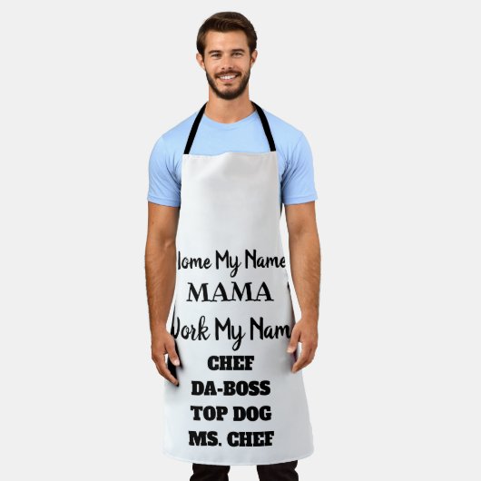 TABLIER CHEF APRON, APRON POUR MAMA, APRON POUR CHEF, FUNN (Porté)