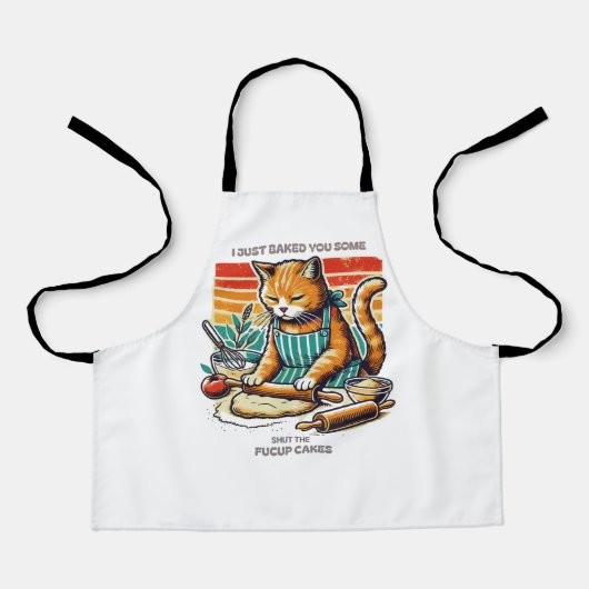 Tablier Chef Apron avec Cat Baking Cup Cakes (Recto)