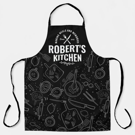 Tablier Chef Apron avec nom personnalisé Hommes Cadeaux pe (Recto)