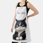 Tablier Chef avec chat grincheux (Insitu)