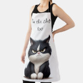 Tablier Chef avec chat grincheux (Insitu)