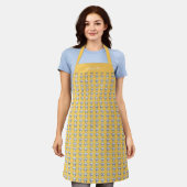 Tablier Chef blanc jaune casquette nom motif (Porté)