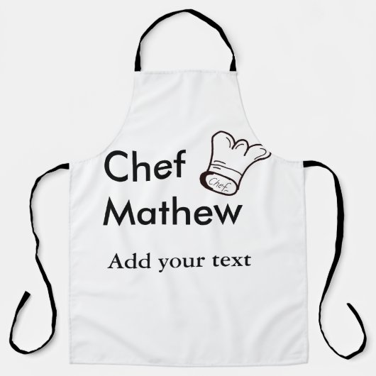 Tablier Chef cuisinier ajouter nom texte hommes cuisine bo (Recto)
