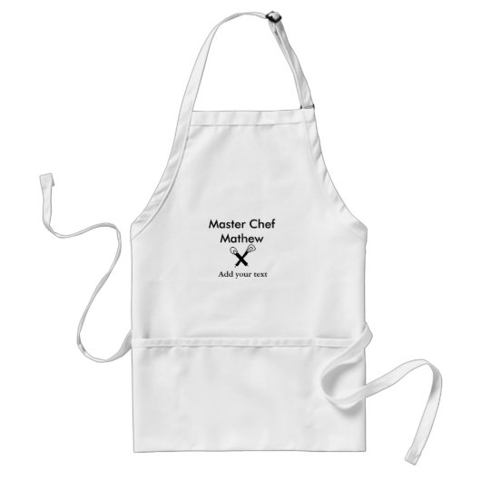 Tablier Chef cuisinier cuisinier cuisinier ajouter nom de (Devant)