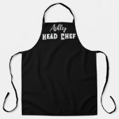 Tablier Chef cuisinière Cuisine personnalisée noir blanc é (Recto)