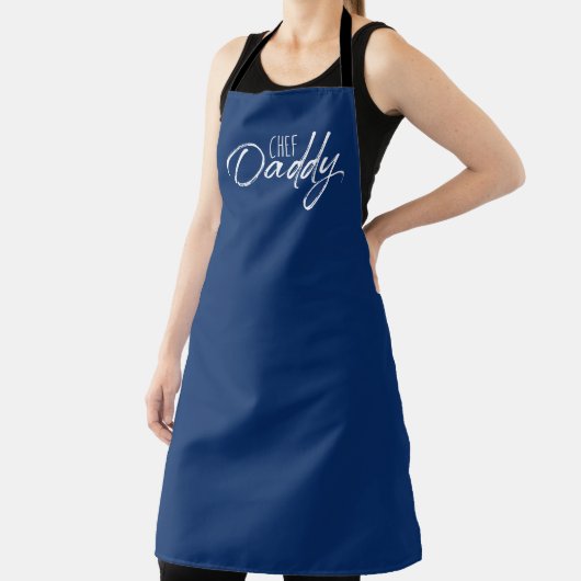Tablier Chef Daddy Typographie moderne Custom Blue Apron (Insitu)