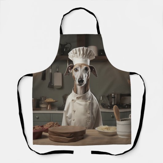 Tablier Chef de chien Greyhound (Recto)