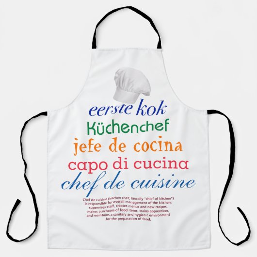 Tablier chef de cuisine is already French, however a possi (Recto)