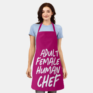 Tablier CHEF DE FEMME HUMAINE ADULTE Tout-en-un Imprimer T