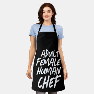 Tablier CHEF DE FEMME HUMAINE ADULTE Tout-en-un Imprimer T