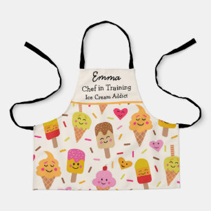 Tablier Chef de glace personnalisé Kawaii en formation