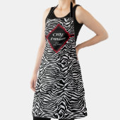 Tablier Chef de modèle Zèbre Blanc Noir Personnaliser (Insitu)