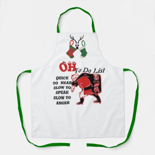 Tablier Chef de Noël rapide à entendre lenteur à la colère (Recto)