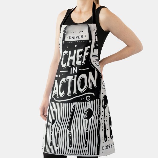 Tablier Chef en Action Apron : Cuisine noire et blanche en (Insitu)