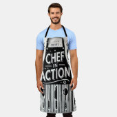 Tablier Chef en Action Apron : Cuisine noire et blanche en (Porté)