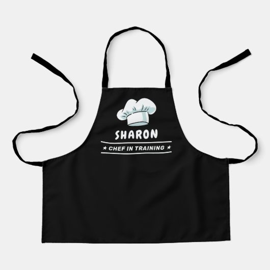 Tablier Chef en formation Chef Casquette pour enfants Noir (Recto)