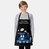 Tablier Chef en formation noir et bleu (Porté)