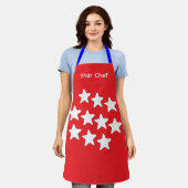 Tablier Chef étoile sangles bleues (Porté)