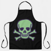 Tablier chef femme crâne vert (Recto)
