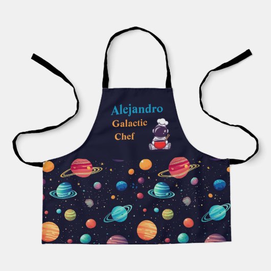 Tablier Chef Galactique Personnalisé Sur Le Thème Spatial (Recto)