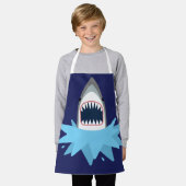 Tablier Chef Garçon drôle Grande attaque de requin blanc (Porté)