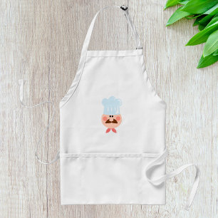 Tablier Chef Italien Visage avec Moustache et Chapeau