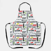 Tablier Chef jamaïcain Hot Spice Chili Noms (Recto)