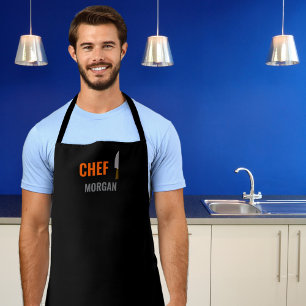 Tablier Chef masculin d'Orange et Grey