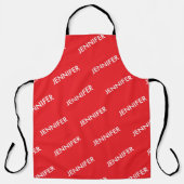 Tablier Chef Moderne Ajouter Votre Texte Rouge Personnalis (Recto)