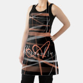 Tablier Chef Monogramme Abstrait Rayures Roses Moderne (Insitu)