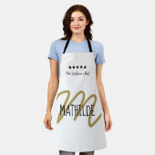 Tablier Chef Monogramme Moderne en Or Blanc Nom (Porté)