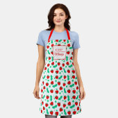 Tablier Chef Motif de fraise personnalisée Chef femme (Porté)