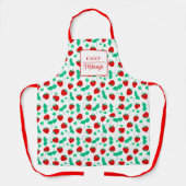 Tablier Chef Motif de fraise personnalisée Chef femme (Recto)
