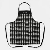 Tablier Chef noir blanc casquette nom motif (Recto)
