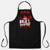 Tablier Chef noir personnalisé Papa #FATHERSDAYGift (Recto)