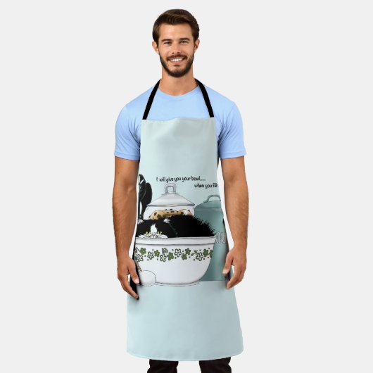 Tablier Chef pâtissier Chat Bleu (Porté)