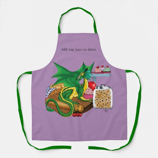 Tablier Chef pâtissier Dragon Vert (Recto)