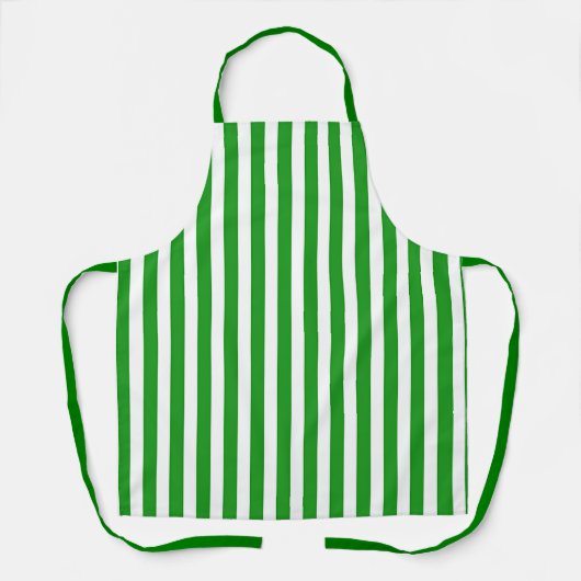 Tablier Chef Pâtissier Grillades Rayures Vertes (Recto)