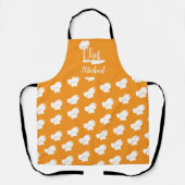 Tablier Chef personnalisé avec nom Orange & Blanc Chef Cas (Recto)