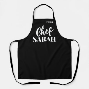 Tablier Chef personnalisé Moderne Foody Black