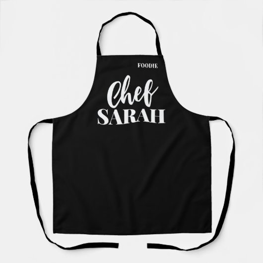 Tablier Chef personnalisé | Moderne Foody Black (Recto)